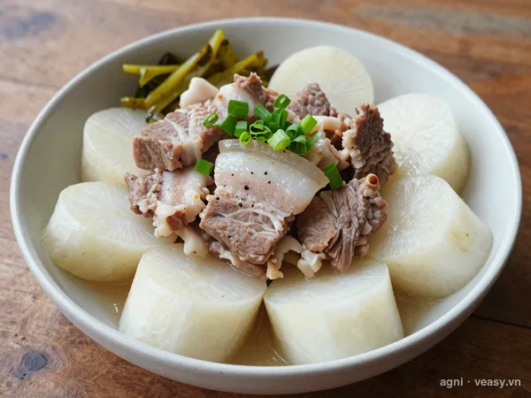 Thịt kho củ cải (ảnh minh hoạ do AI tạo)