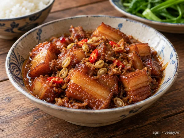 Thịt kho mắm tép (ảnh minh hoạ do AI tạo)