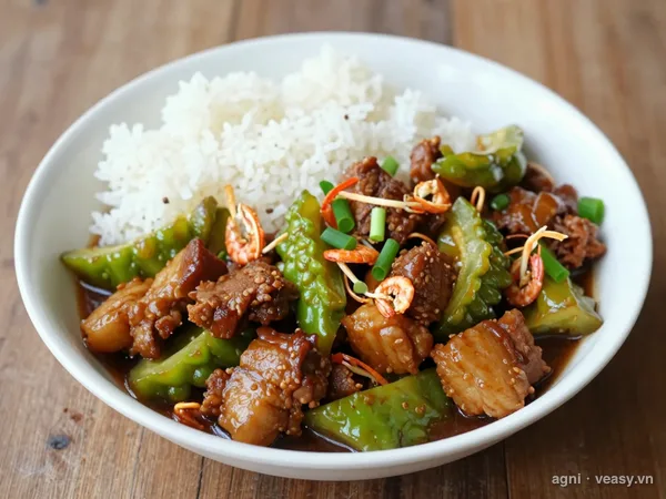 Thịt kho mướp đắng (ảnh minh hoạ do AI tạo)