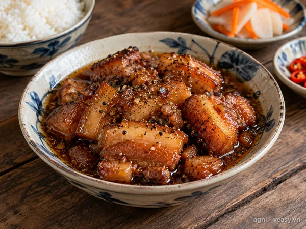 Thịt kho tiêu (ảnh minh hoạ do AI tạo)