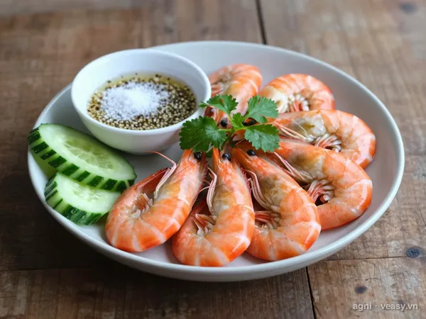 Tôm hấp bia (ảnh minh hoạ do AI tạo)
