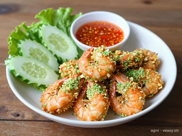 Tôm rán cốm (ảnh minh hoạ do AI tạo)