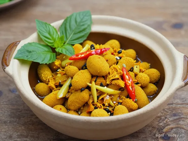 Trứng cá kho nghệ (ảnh minh hoạ do AI tạo)