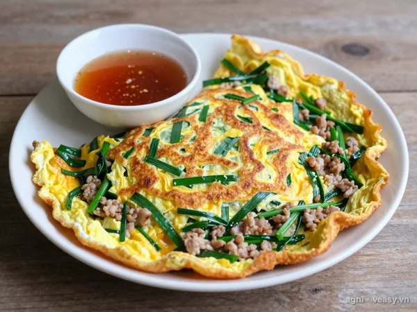 Trứng rán hẹ (ảnh minh hoạ do AI tạo)