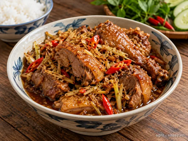 Vịt kho sả ớt (ảnh minh hoạ do AI tạo)