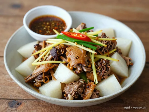 Vịt xào củ cải muối (ảnh minh hoạ do AI tạo)